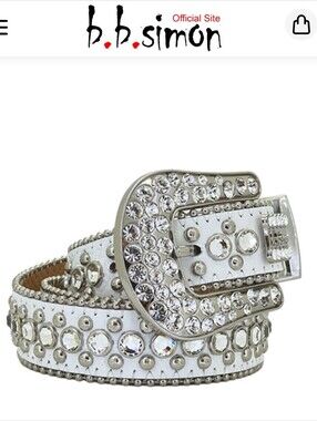 B.B. Simon Skinny Kish Crystal Belt Size 30 Fits 28 Western Bling